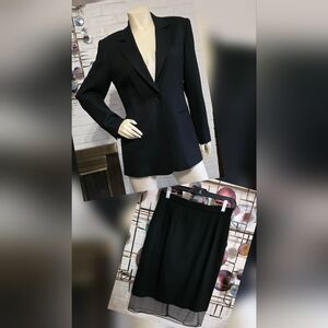 SAKS FIFTH AVENUE | Black Blazer and Skirt Ensemble